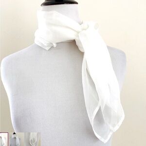 WHITE SCARF NECK TIE GAUZY PINUP Polyester Perfect draped size!